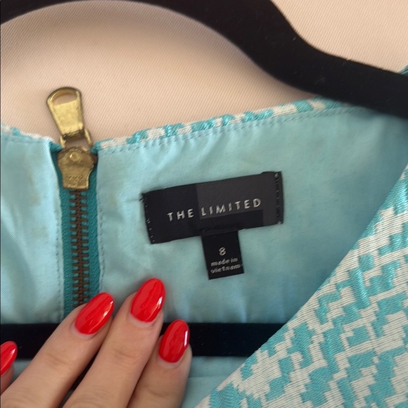 The Limited 8 Blue Patterned Sleeveless Dress - Picture 6 of 7